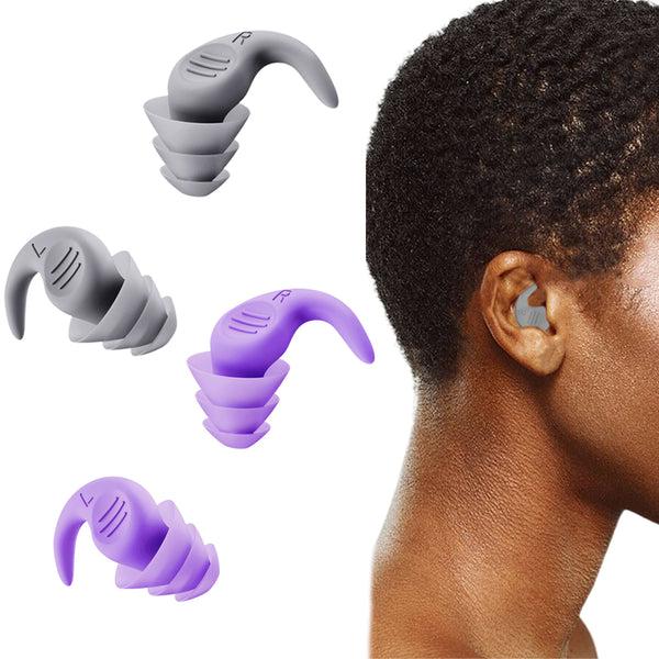 2 Pairs of Sleep Noise Reduction Ear Plugs Reusable Silicone Sleeping Snoring Ear Plugs-Style 2