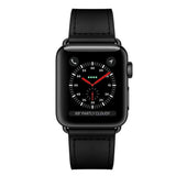 Genuine Leather Watch Band Compatible with Apple Watch 38/40mm-Black