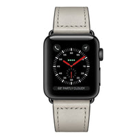 Genuine Leather Watch Band Compatible with Apple Watch 38/40mm-Grey