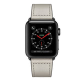 Genuine Leather Watch Band Compatible with Apple Watch 38/40mm-Grey