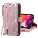 PU Leather Wallet Phone Case for iPhone 13 Pro Pink