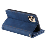 PU Leather Wallet Phone Case for iPhone 13 Blue