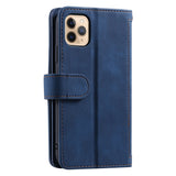 PU Leather Wallet Phone Case for iPhone 13 Blue