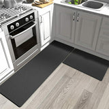 Home Kitchen Door Mat Non-slip Water-resistant Anti-Oil Floor Rug Carpet 45 x150cm Black