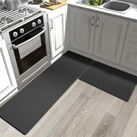 Home Kitchen Door Mat Non-slip Water-resistant Anti-Oil Floor Rug Carpet 45 x120cm Black