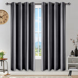 1 Pair Satin Blackout Curtain 1.32 x1.6m Dark Grey