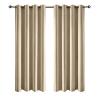 1 Pair Satin Blackout Curtain 1.32 x1.37m Khaki