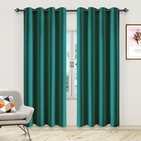 1 Pair Satin Blackout Curtain 1.32 x1.6m Dark Green