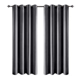 1 Pair Satin Blackout Curtain 1.32 x1.6m Dark Grey