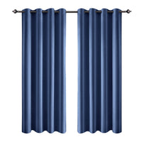 1 Pair Satin Blackout Curtain 1.32 x1.37m Blue