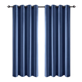 1 Pair Satin Blackout Curtain 1.32 x1.37m Blue