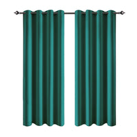 1 Pair Satin Blackout Curtain 1.32 x1.6m Dark Green