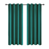 1 Pair Satin Blackout Curtain 1.32 x1.6m Dark Green