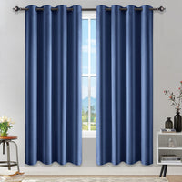 1 Pair Satin Blackout Curtain 1.32 x1.37m Blue