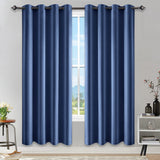 1 Pair Satin Blackout Curtain 1.32 x1.37m Blue