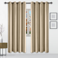 1 Pair Satin Blackout Curtain 1.32 x1.6m Khaki