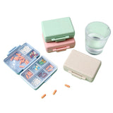 9 Compartments Pill Box Medical Kit Pill Storage Container Beige
