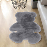 Bear Shaped Rug Super Soft Carpet Non-Slip Mat 105 x 75cm Grey
