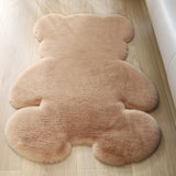 Bear Shaped Rug Super Soft Carpet Non-Slip Mat 60 x 45cm Khaki