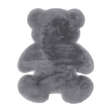Bear Shaped Rug Super Soft Carpet Non-Slip Mat 105 x 75cm Grey