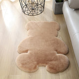 Bear Shaped Rug Super Soft Carpet Non-Slip Mat 60 x 45cm Khaki