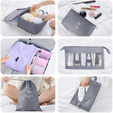 10 pcs Set Packing Cubes Travel Pouches Luggage Organizers Gray