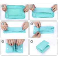 10 pcs Set Packing Cubes Travel Pouches Luggage Organizers Light Blue