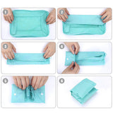 10 pcs Set Packing Cubes Travel Pouches Luggage Organizers Light Blue