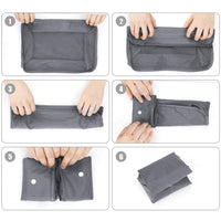 10 pcs Set Packing Cubes Travel Pouches Luggage Organizers Gray