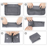 10 pcs Set Packing Cubes Travel Pouches Luggage Organizers Gray