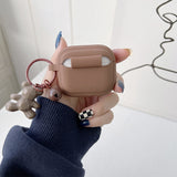 Protective Case Wireless Earphone Cover for Apple Airpods 1st 2nd Gen-Coffee