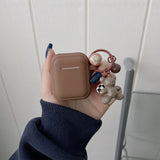 Protective Case Wireless Earphone Cover for Apple Airpods 1st 2nd Gen-Coffee