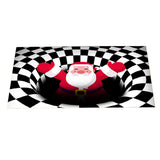 Christmas 3D Printed Vortex Illusion Floor Door Mat Anti-slip Black-M