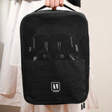 2-Pack Set Travel Environmental Water Resistant Shoe Pouches Portable Storage Bags Black