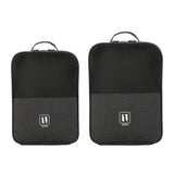 2-Pack Set Travel Environmental Water Resistant Shoe Pouches Portable Storage Bags Black