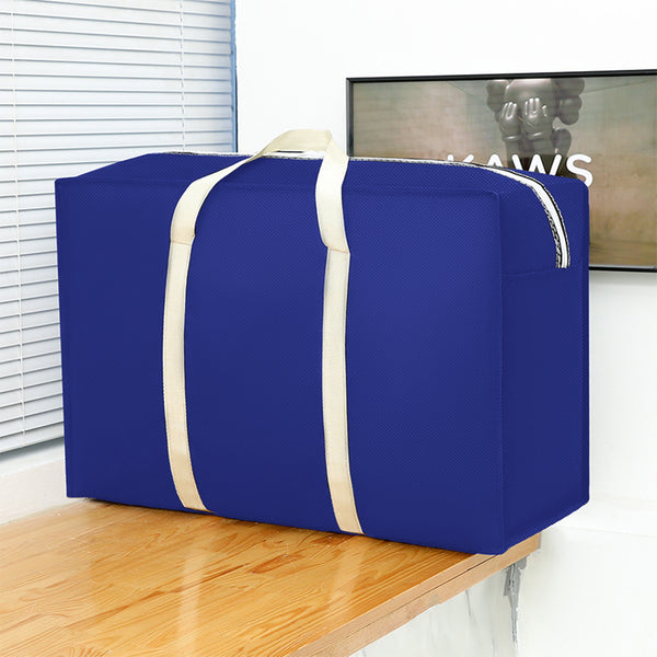 Storage Bag Portable Non-Woven Luggage Bag Clothes Quilt Organizer Bag Royal Blue