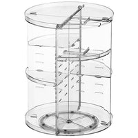 360° Makeup Organizer Rotating Clear Adjustable Cosmetic Storage