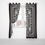 1 Pair of Blackout Fabric 3D Printed Curtains Thermal Insulated Curtains Black