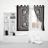 1 Pair of Blackout Fabric 3D Printed Curtains Thermal Insulated Curtains Black