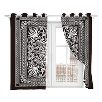 1 Pair of Blackout Fabric 3D Printed Curtains Thermal Insulated Curtains Black
