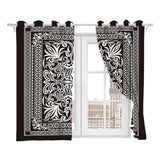 1 Pair of Blackout Fabric 3D Printed Curtains Thermal Insulated Curtains Black