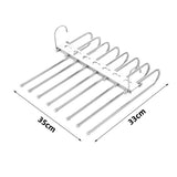 Multiple Layers Magic Pants Hangers Scarf Hangers Towel Rack Closet Hanger Organizer-8 Rods