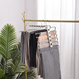 Multiple Layers Magic Pants Hangers Scarf Hangers Towel Rack Closet Hanger Organizer-8 Rods