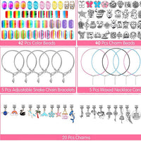 112pcs DIY Charm Jewelry Beads Crafts Bracelet Making Kit Gifts for Girls Xmas