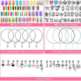 112pcs DIY Charm Jewelry Beads Crafts Bracelet Making Kit Gifts for Girls Xmas