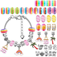 112pcs DIY Charm Jewelry Beads Crafts Bracelet Making Kit Gifts for Girls Xmas
