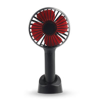Portable USB Handheld Fan Rechargeable Desktop Fan with Phone Holder Base-Black