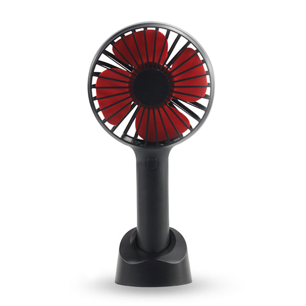 Portable USB Handheld Fan Rechargeable Desktop Fan with Phone Holder Base-Black