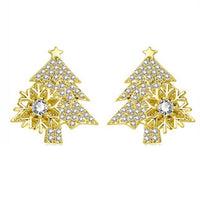 Snowflake Rotating Earrings Stud Christmas Tree Jewellery Women Gift