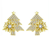 Snowflake Rotating Earrings Stud Christmas Tree Jewellery Women Gift